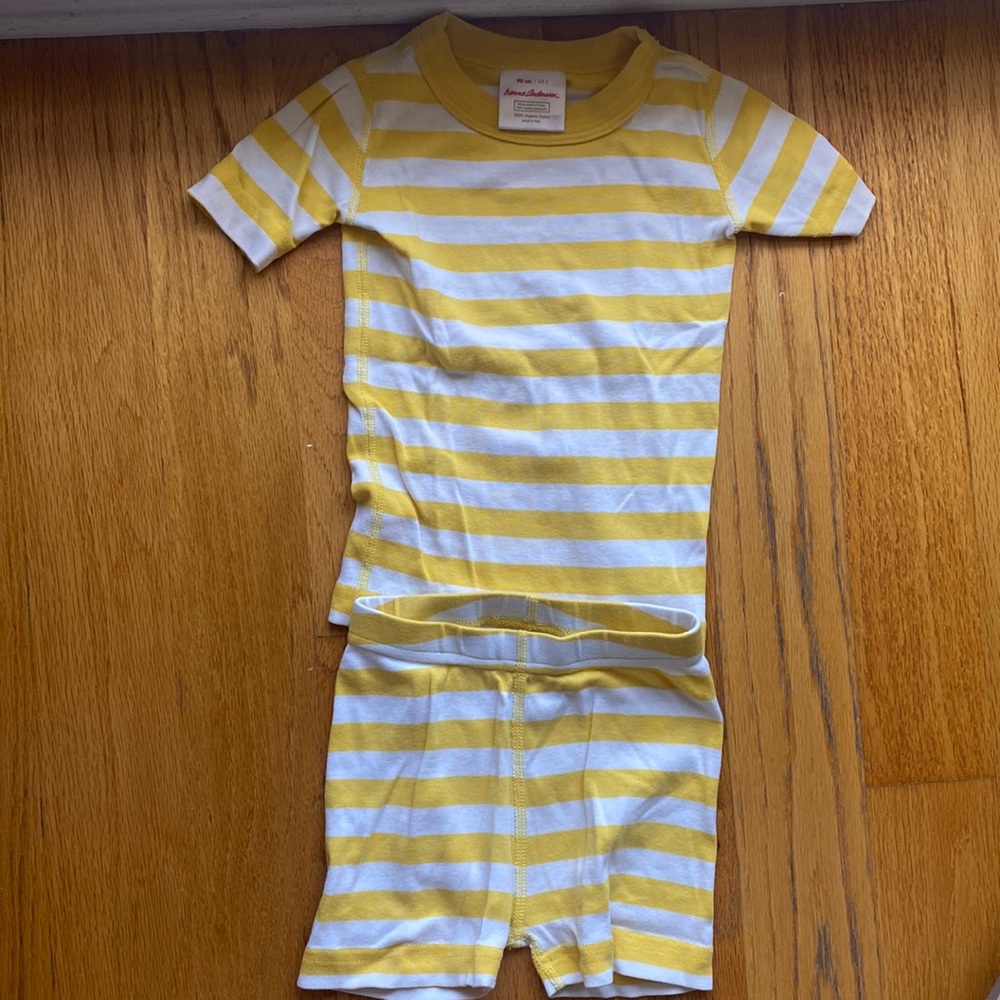 Hanna Andersson yellow striped pajama set